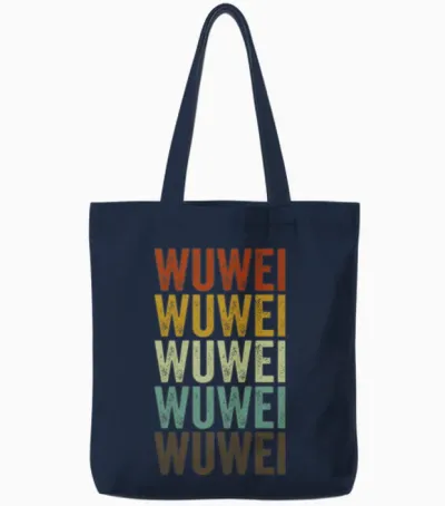 Wuwei China Retro Vintage Tote Bags - Navy
