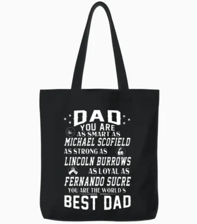Prison Break Dad Michael Scofield Lincoln Burrows Tote Bags - Black