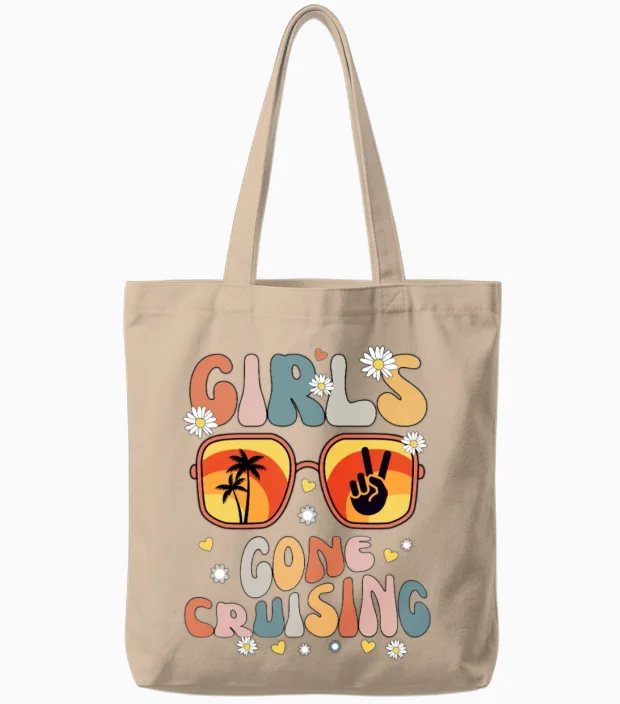 Girls Gone Cruising Tote Bags in Natural