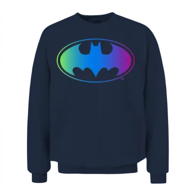 Batman Neon Logo Colors Unisex Sweatshirt - Navy