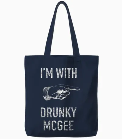 Couple St Patricks Day Shirts I'm with Drunky Mcgee Funny Tote Bags - Navy