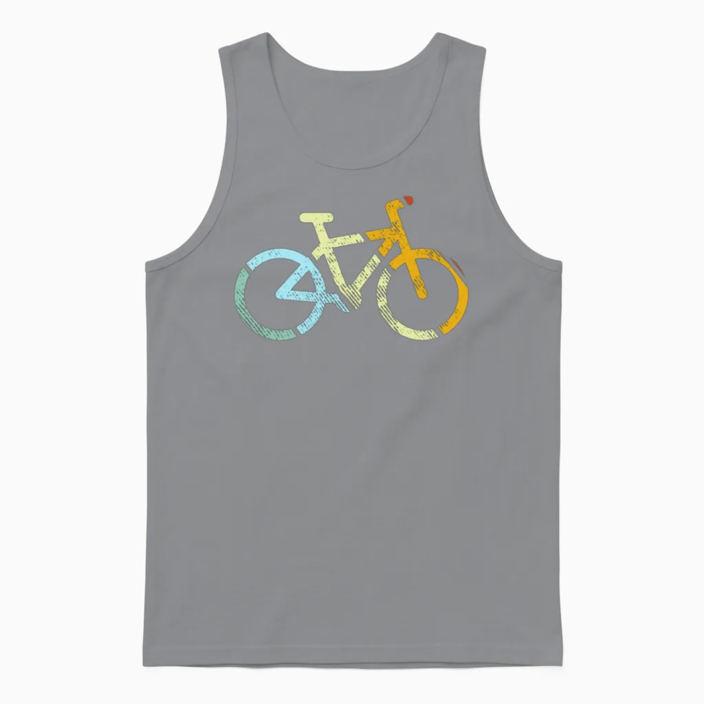 Cycling Retro Unisex Tank Top in Sport Grey