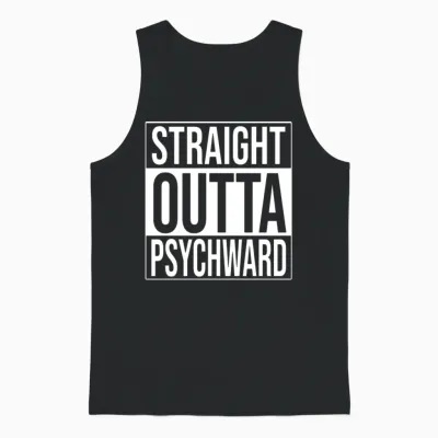 Straight Outta Psych Ward Unisex Tank Top - Black
