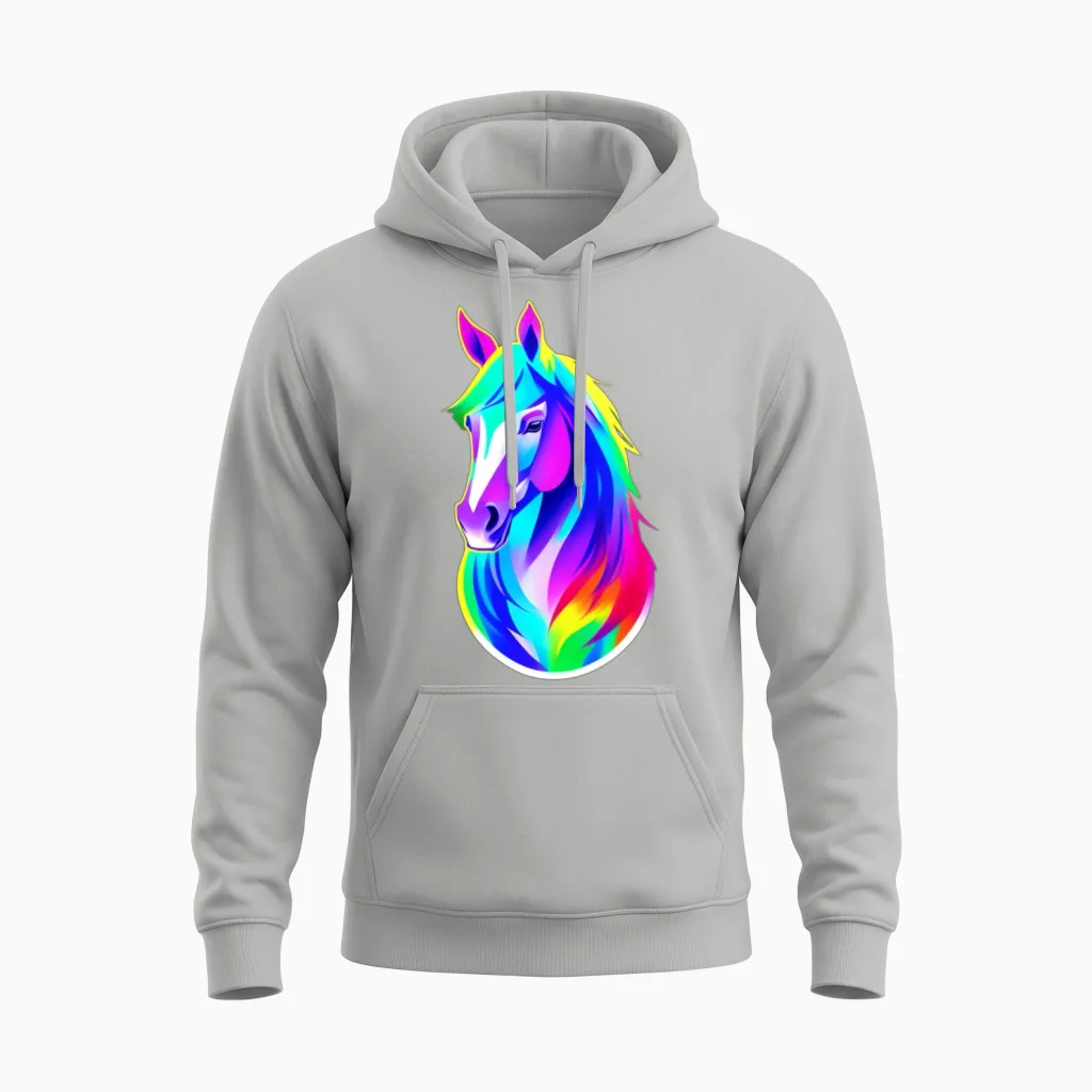 Horse Colorful - Lovers Unisex Hoodie in Ash