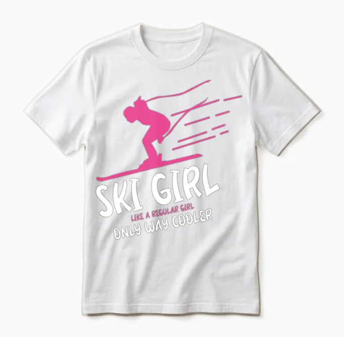 Ski Girl - Like a Regular Girl, Only Way Cooler Unisex T-Shirt in White