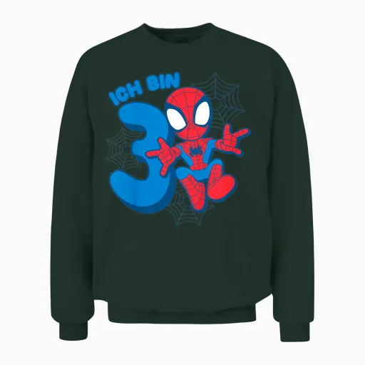 Children's Marvel Spider-Man Cute Spidey Birthday T-Shirt 3 Years Unisex Sweatshirt - Forest