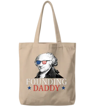 Founding Daddy John Adams 4th of July Tote Bags - Natural