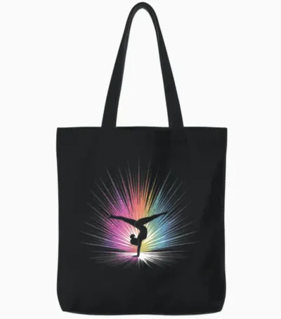 Gymnastik Geschenk Damen Mädchen Kinder Rhythmische Turnen Tote Bags - Black