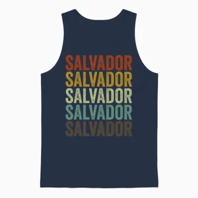 Salvador Brazil Retro Vintage Unisex Tank Top - Navy