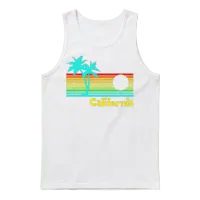 1980s Vintage Retro California Unisex Tank Top - White – 1