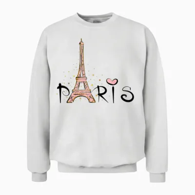 Eiffel Tower Paris Girls Boys Travel Holiday France Souvenir T-Shirt, White Unisex Sweatshirt - White