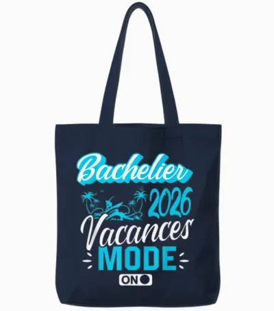 Baccalauréat 2026 Cadeau Réussite Bac Vacances Surf Océan Tote Bags - Navy