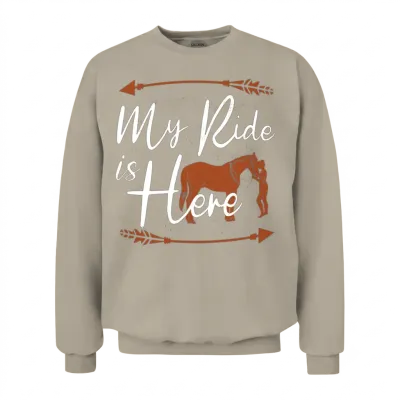 Rodeo, Western Horse Back Riding, Horse Lover Unisex Sweatshirt - Sand
