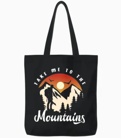 Funny Hiking Hiker Gift Tote Bags - Black