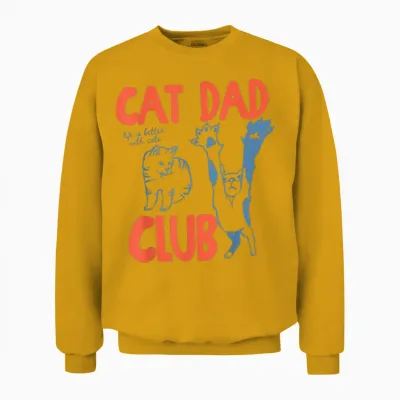 Cat Dad Club Life Is Better with Cats Father's Day Cat Dad Unisex Sweatshirt - Gold