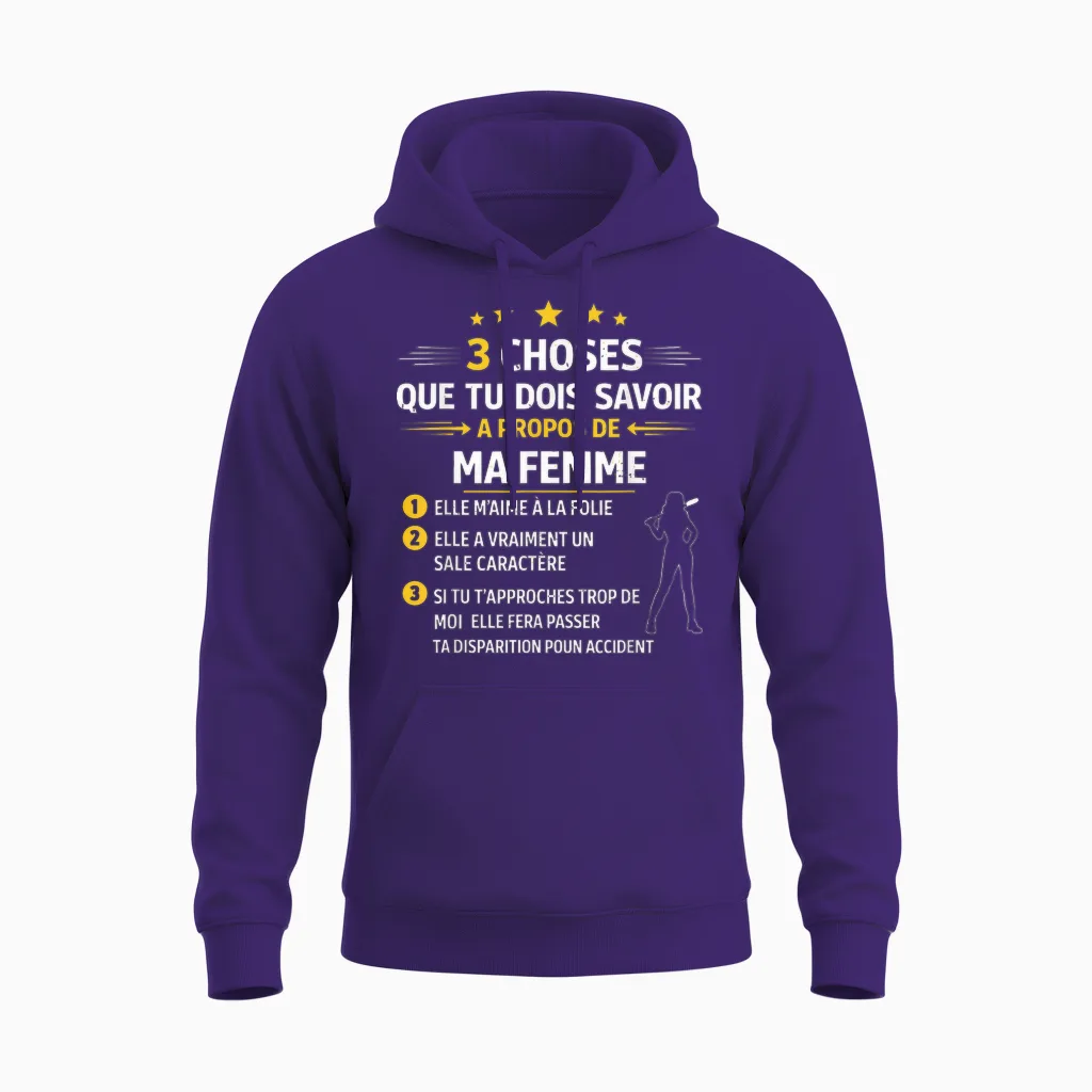Gift for Husband Lover Boyfriend Humour Couple Unisex Hoodie in Purple