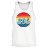 Retro 80s Unisex Tank Top - White – 2