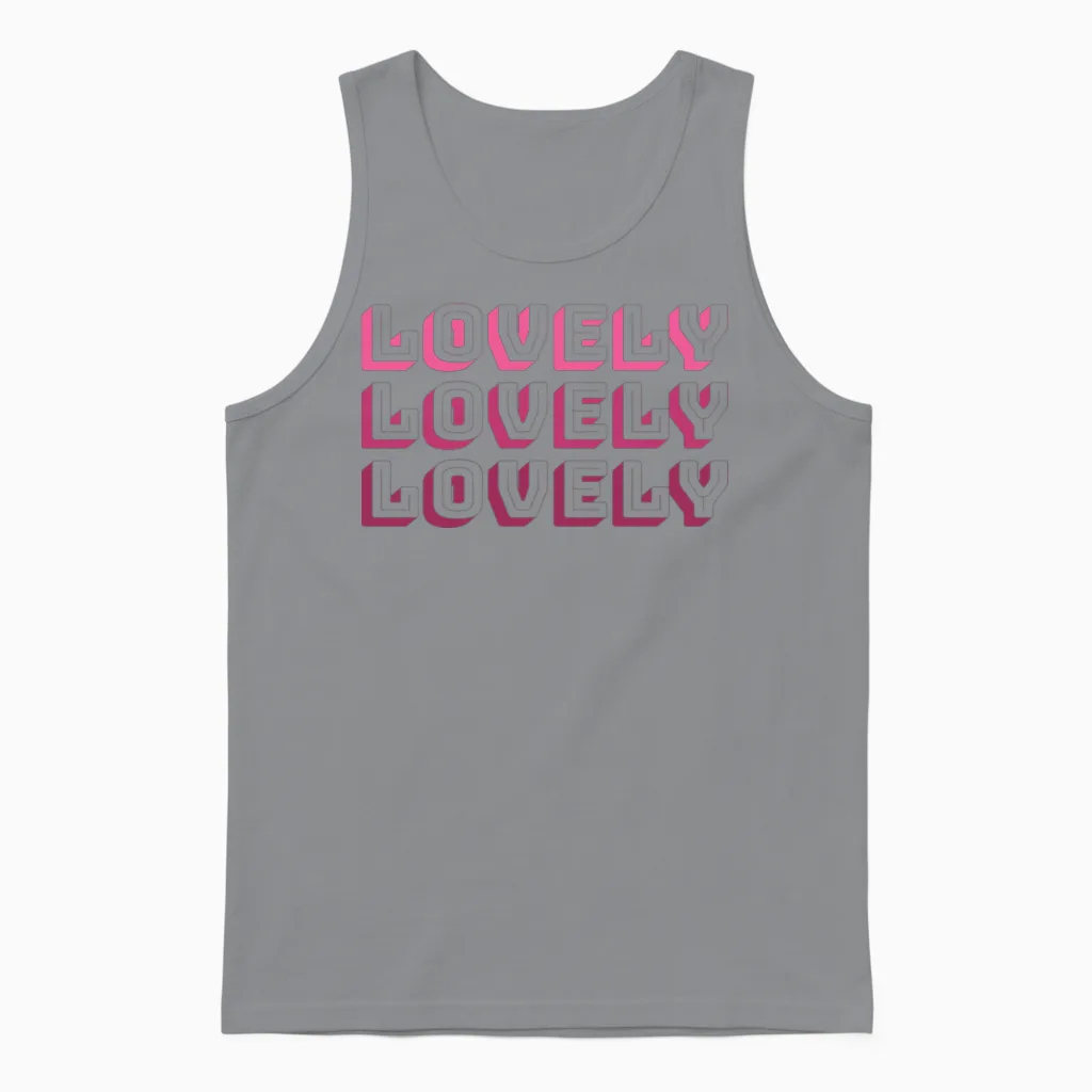 Lovely Retro Text Design Unisex Tank Top in Sport Grey