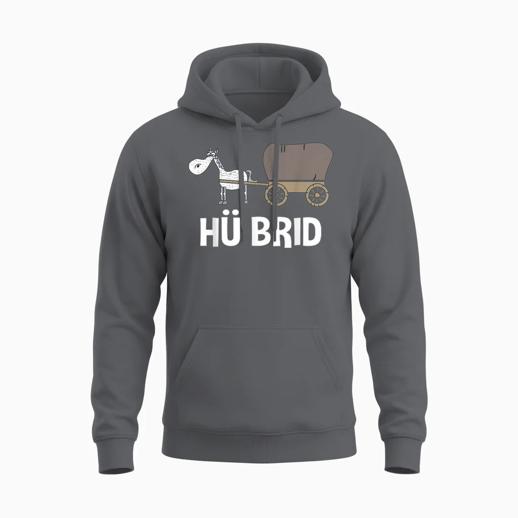 HΓΌ Brid Funny Hybrid Car / Horse T-Shirt, Black Unisex Hoodie in Charcoal