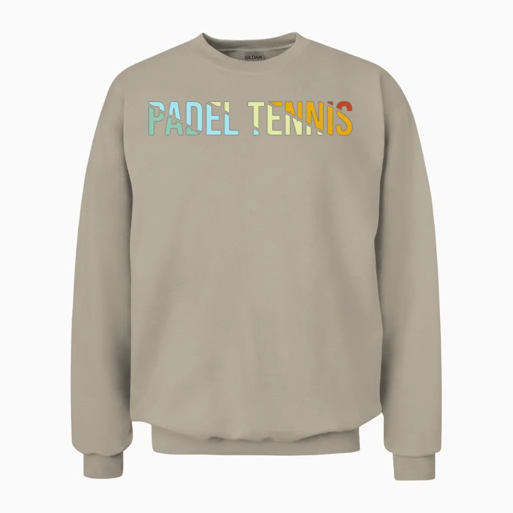 Padel Tennis Retro Unisex Sweatshirt in Sand