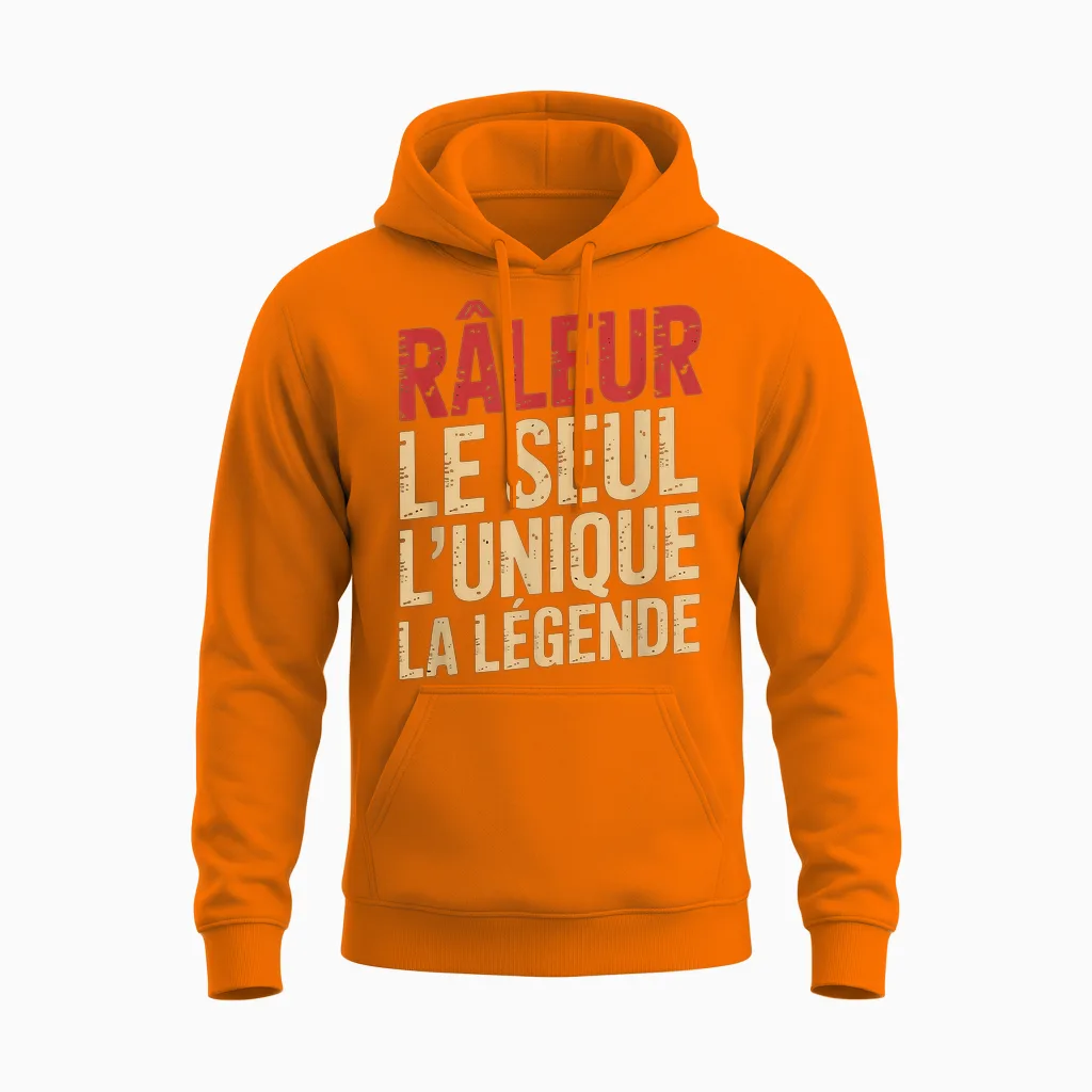 Raleur Man Humour Gift Idea Funny Funny Raler Unisex Hoodie in Safety Orange
