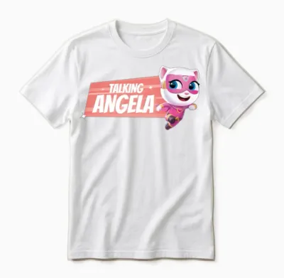 Talking Tom & Friends X Miraculous Talking Angela Unisex T-Shirt - White
