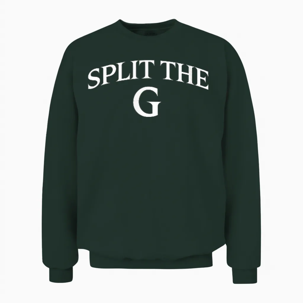 Funny Split the G St. Patrick's Day Unisex Sweatshirt in Forest