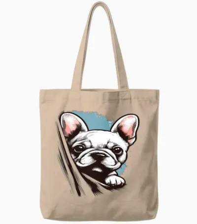A Cute Dog Tote Bags - Natural