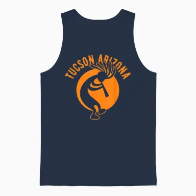 Tucson Arizona Souvenir Dansant Kokopelli Design Vieilli Unisex Tank Top - Navy