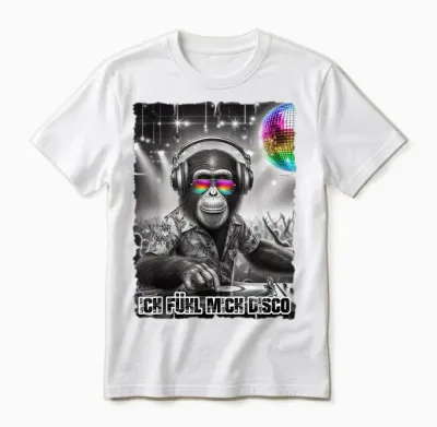 Ich Fühl Mich Disco Dj Outfit for Music Fans Malle Party T-Shirt, Black Unisex T-Shirt - White