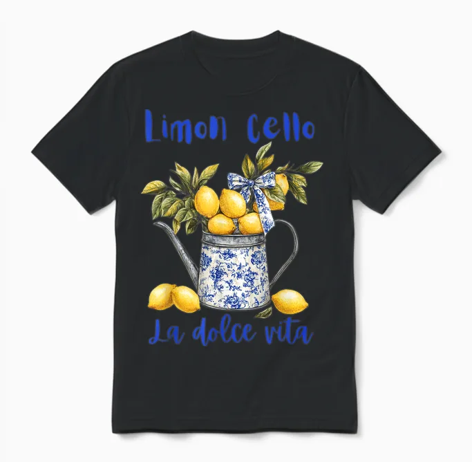 Limoncello La Dolce Vita Italy Unisex T-Shirt in Black