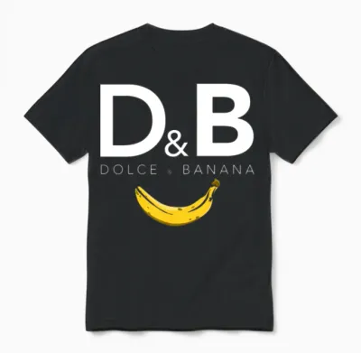 Dolce and Banana Funny Vegan Unisex T-Shirt - Black