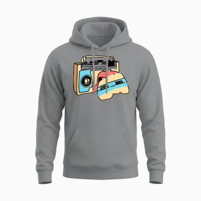 Retro Boombox… Unisex Hoodie - Sport Grey