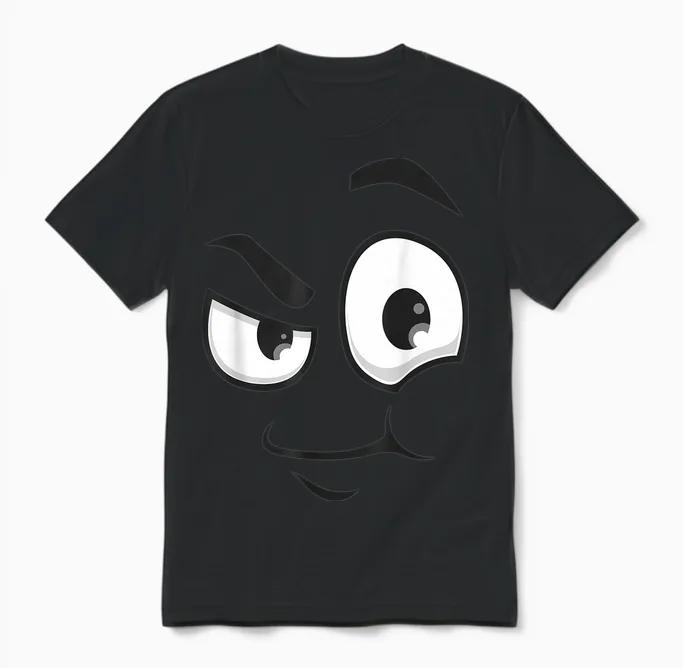Creepy Carrots Face Funny Halloween Costume Kids and Adults Unisex T-Shirt in Black