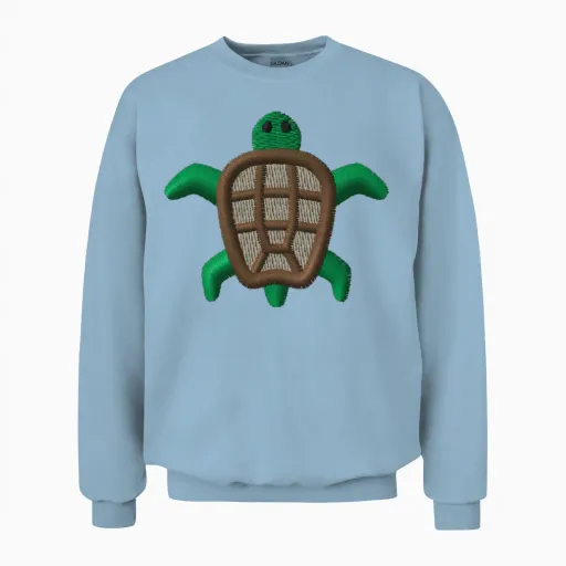 Turtles Embroidered Reptiles & Exotics Gift Unisex Sweatshirt in Light Blue