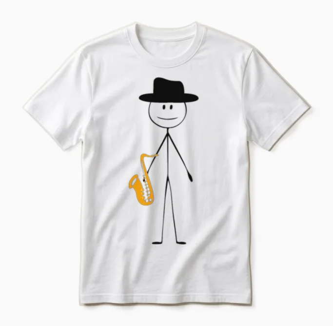 Saxophone Saxophone Guy Unisex T-Shirt in White