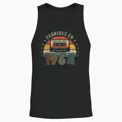 Fabriqué En 1964 Vintage Cassette - Cadeau Anniversaire 1964 Unisex Tank Top - Black