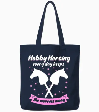 Hobby Horsing with Hobby Horse Tote Bags - Navy
