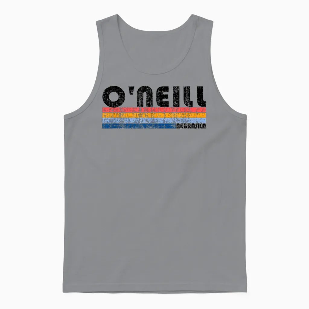 Vintage 70s 80s Style O'neill, Ne T-Shirt, Gray Unisex Tank Top in Sport Grey