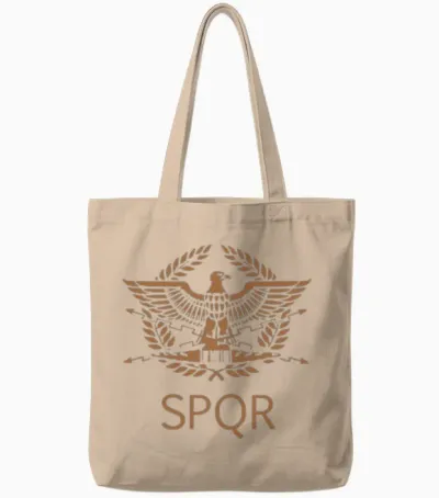 Spqr Roman Eagle Tote Bags - Natural
