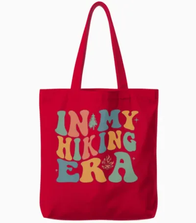 Hiking Time Tote Bags - Red