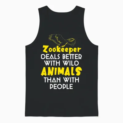 Funny Zookeeper Unisex Tank Top - Black