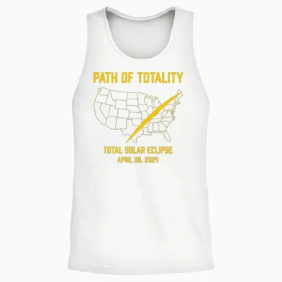 Total Solar Eclipse 2024 Usa Map Path of Totality Unisex Tank Top - White