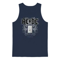 Ac/dc Logo with Socket Plug Me in Videoalbum Unisex Tank Top - Navy – 1