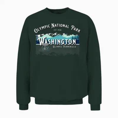 Olympic National Park Washington Hiking Camping Unisex Sweatshirt - Forest