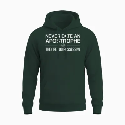 Funny English Teacher Grammar Pun Gift Shirt Never Unisex Hoodie - Forest