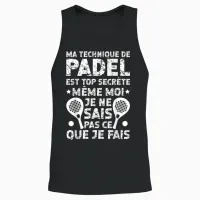 Padeliste Drôle Padel Ne Sais Pas Ce Que Je Fais Unisex Tank Top in Black - 2