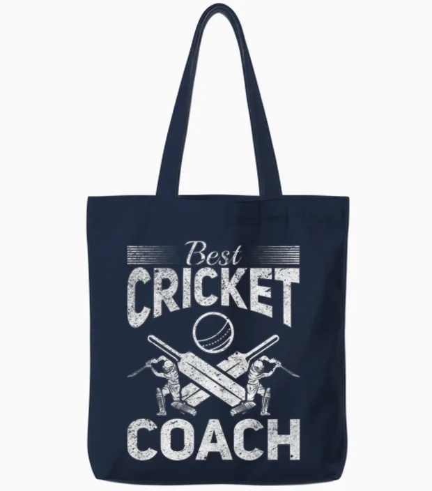 Cricketing Cricket Player - Best Cricket Coach Tote Bags in Navy