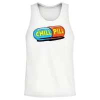 Take a Chill Pill Unisex Tank Top - White – 2