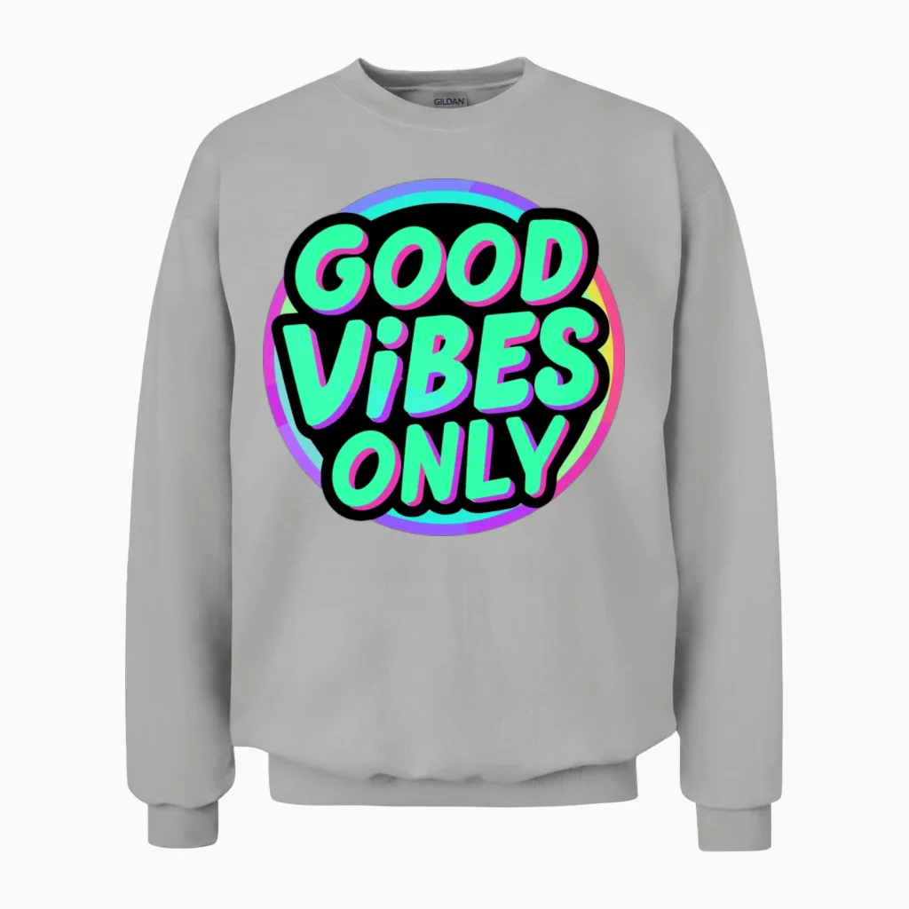 Only Positive Message for a Man And Unisex Sweatshirt in Ash